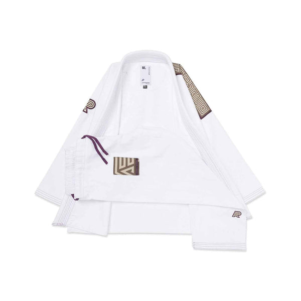 Albino and Preto POC Herringbone Classic BJJ Gi - White