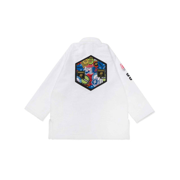 Albino and Preto Fundamental White "With Bags" BJJ Gi