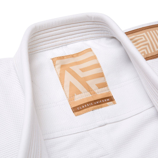 Albino and Preto Stucco Herringbone Classic White BJJ Gi with Bag