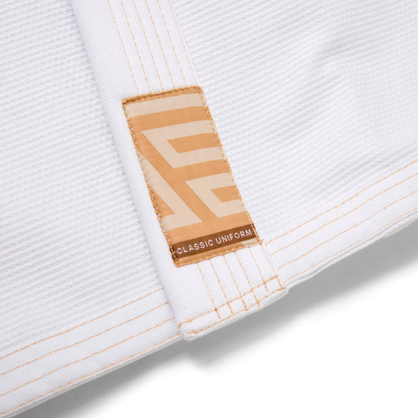 Albino and Preto Stucco Herringbone Classic White BJJ Gi with Bag