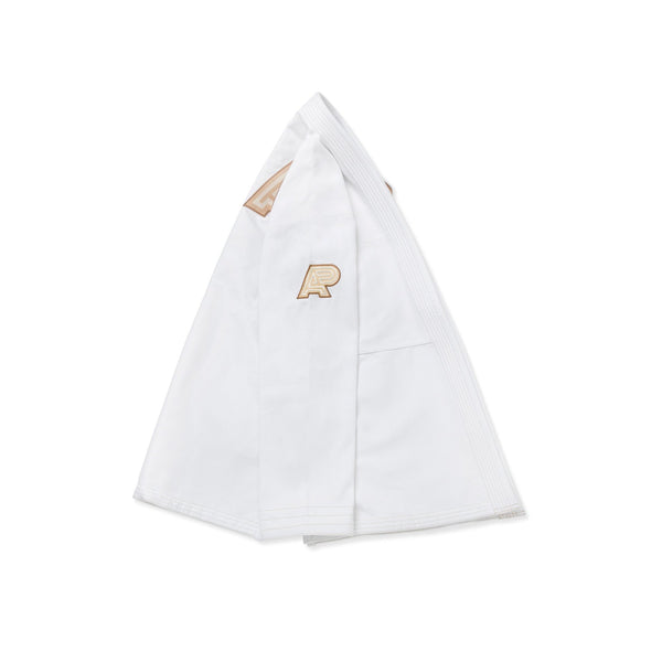 Albino and Preto Stucco Herringbone Classic White BJJ Gi with Bag