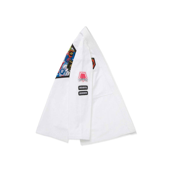 Albino and Preto Fundamental White "With Bags" BJJ Gi