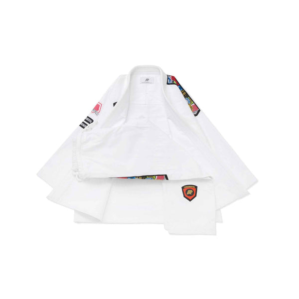 Albino and Preto Fundamental White "With Bags" BJJ Gi