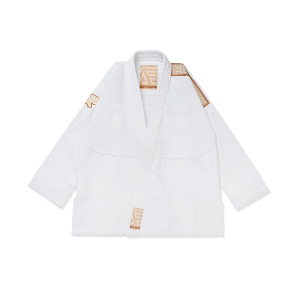 Albino and Preto Stucco Herringbone Classic White BJJ Gi with Bag