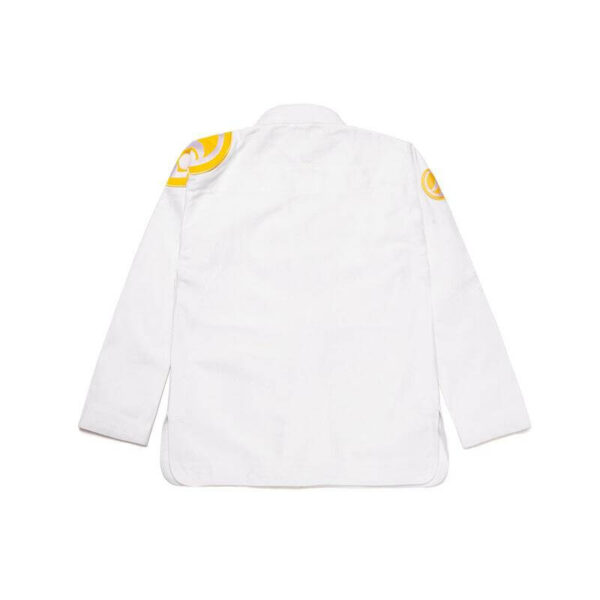 Autre point de vue sur le modèle Shoyoroll Comp Edition 20.9 White – Premium BJJ Gi for Competition