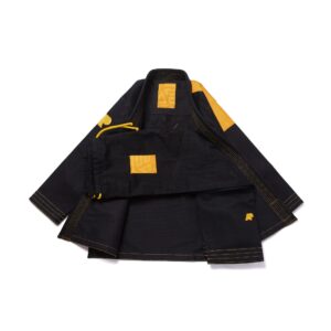 Albino & Preto Batch #94 Monochromatic Herringbone Black Gi with Bag