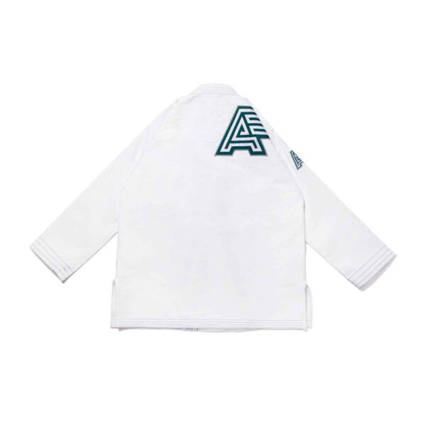 Albino y Preto, lote #106: Gi de BJJ clásico de tres colores con diseño en espiga, color BLANCO, “con bolsillos”