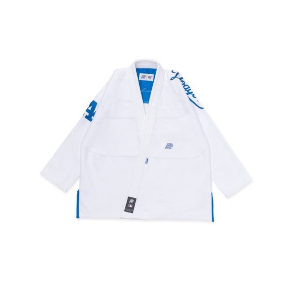 Alternative view of Albino & Preto x Los Angeles Dodgers MLB 47 BJJ Gi – Official White Kimono with Bag