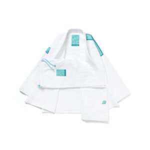 Albino & Preto Ocean Mist Herringbone Classic White BJJ Gi with Bag