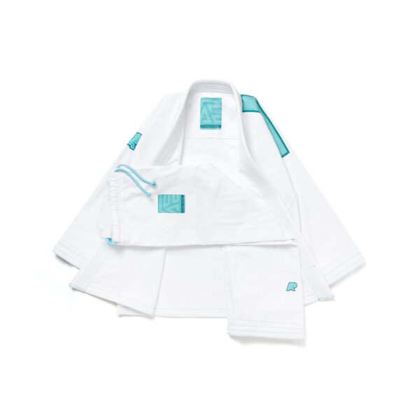 Albino & Preto Ocean Mist Herringbone Classic White BJJ Gi with Bag